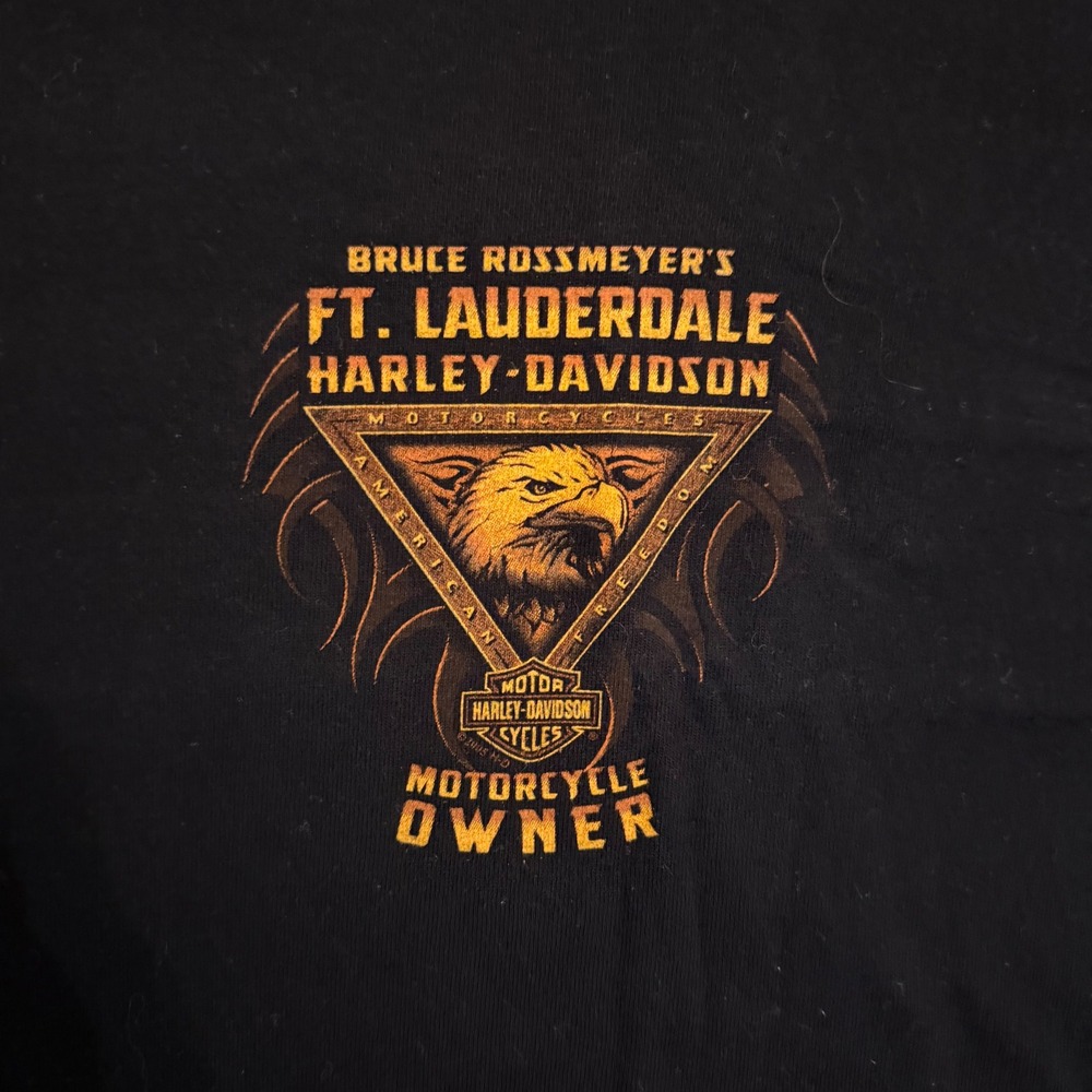 Vintage Harley-Davidson Ft Lauderdale Eagle T-Shirt Black Mens Medium 2005 USA - Picture 4 of 8